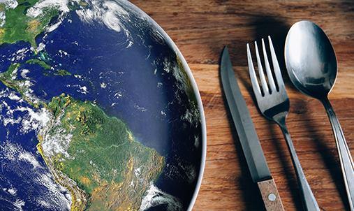plate that looks like Earth
