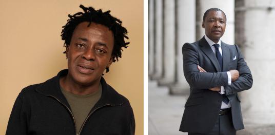 Photo of Artist and filmmaker John Akomfrah and Okwui Enwezor, director of Haus der Kunst, in Munich, Germany