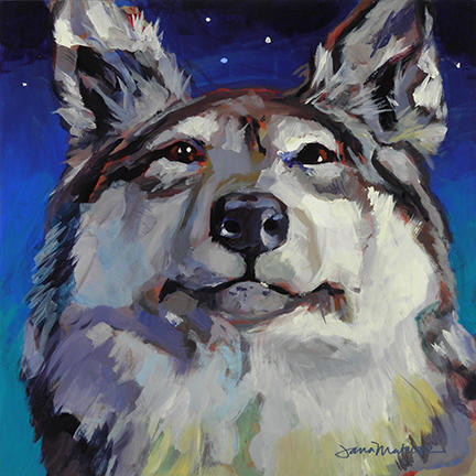 Painting of Gray Wolf.
