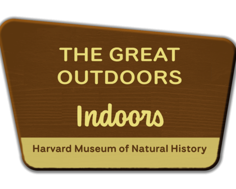 Brown sign that says the event name and location