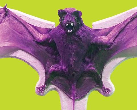 A color-altered photo of a bat.