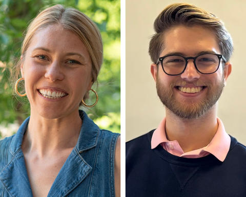 Headshots of Rebecka Sepela and Silvio Mirabal Torres.