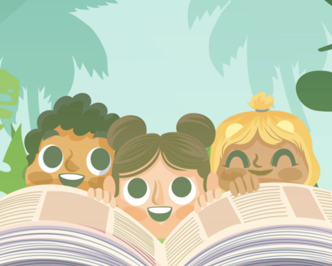 Illustration of children reading
